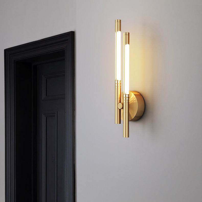 Nordic Cylindrical Brass Silicone LED Wall Sconce Lamp