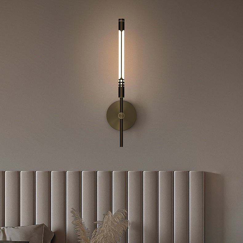 Nordic Cylindrical Brass Silicone LED Wall Sconce Lamp