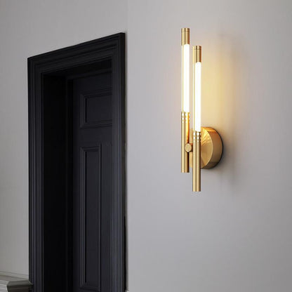 Nordic Cylindrical Brass Silicone LED Wall Sconce Lamp