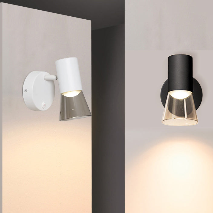 Round Horn Shape Aluminum Acrylic 1-Light Wall Sconce Lamp