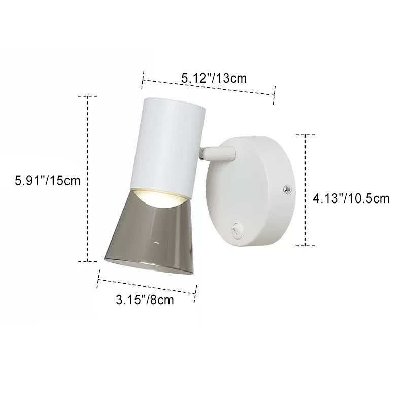 Round Horn Shape Aluminum Acrylic 1-Light Wall Sconce Lamp