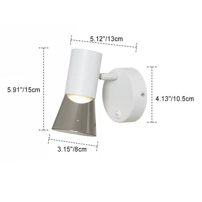 Round Horn Shape Aluminum Acrylic 1-Light Wall Sconce Lamp