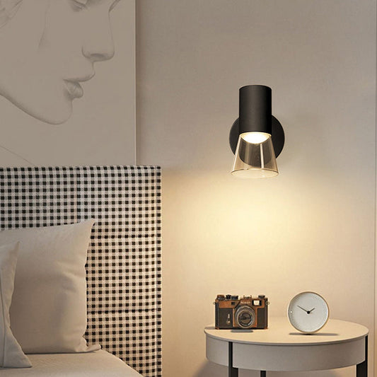 Round Horn Shape Aluminum Acrylic 1-Light Wall Sconce Lamp