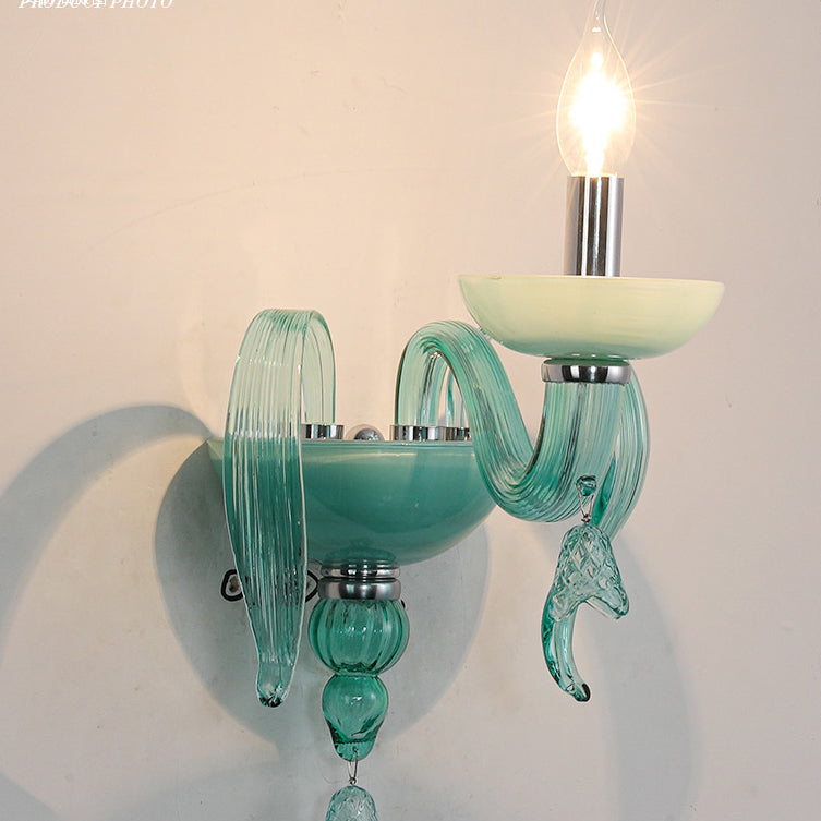 Leaf Hardware Frame Glass Shade 1-Light Wall Sconce Lamp