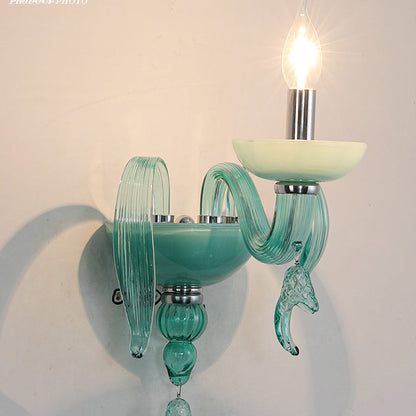 Leaf Hardware Frame Glass Shade 1-Light Wall Sconce Lamp