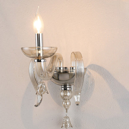Leaf Hardware Frame Glass Shade 1-Light Wall Sconce Lamp