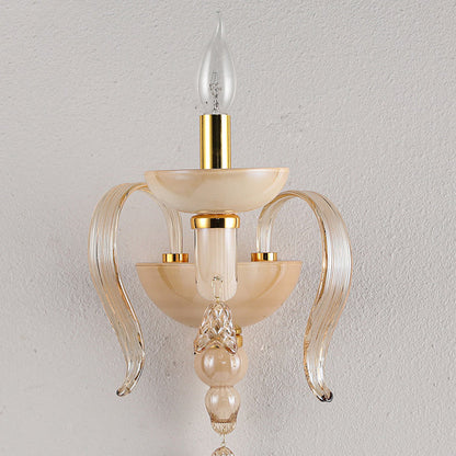 Leaf Hardware Frame Glass Shade 1-Light Wall Sconce Lamp