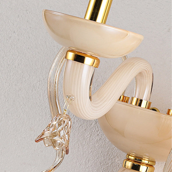 Leaf Hardware Frame Glass Shade 1-Light Wall Sconce Lamp