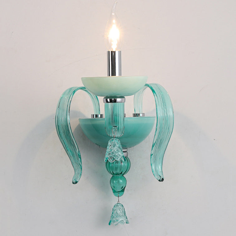 Leaf Hardware Frame Glass Shade 1-Light Wall Sconce Lamp
