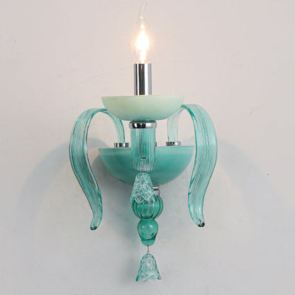 Leaf Hardware Frame Glass Shade 1-Light Wall Sconce Lamp