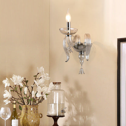 Leaf Hardware Frame Glass Shade 1-Light Wall Sconce Lamp