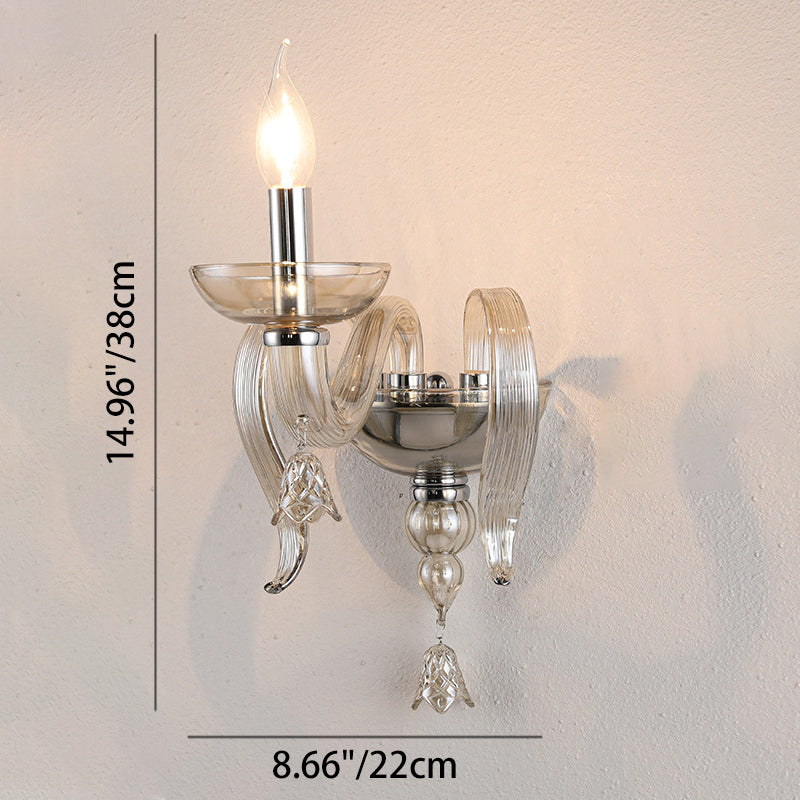 Leaf Hardware Frame Glass Shade 1-Light Wall Sconce Lamp