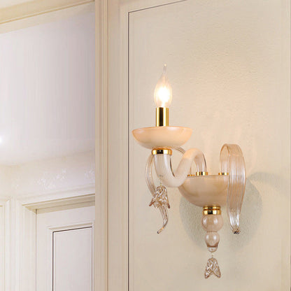 Leaf Hardware Frame Glass Shade 1-Light Wall Sconce Lamp