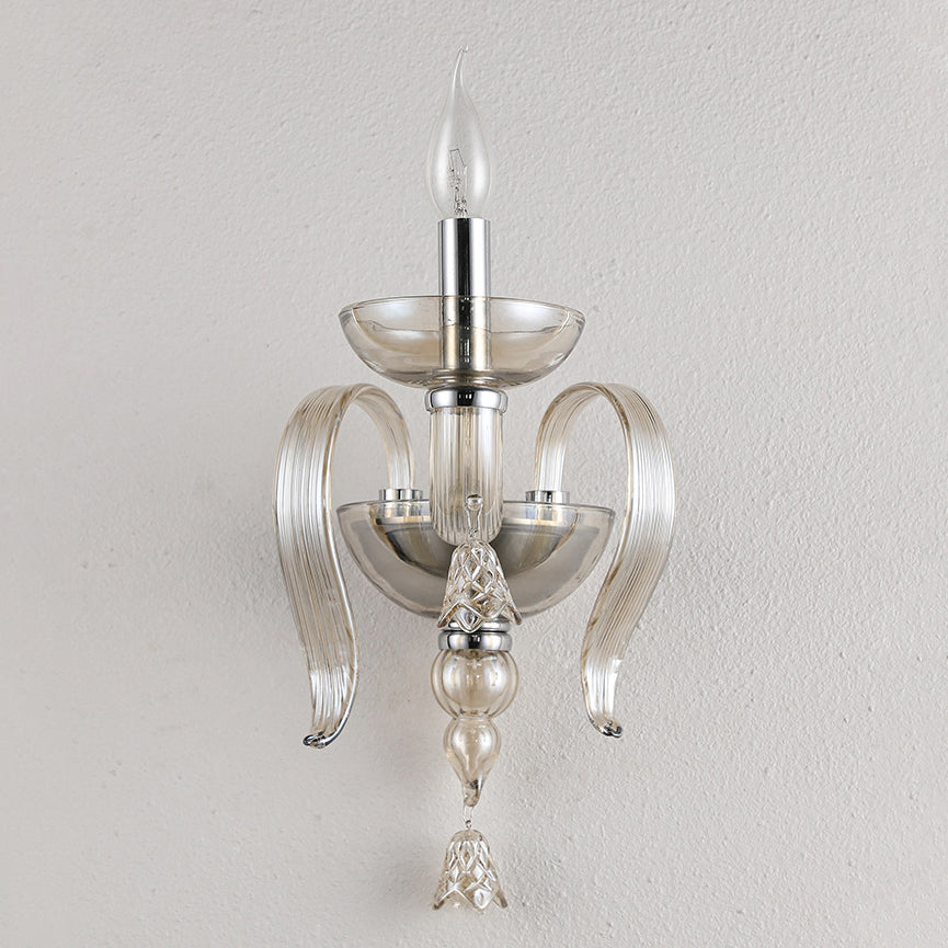 Leaf Hardware Frame Glass Shade 1-Light Wall Sconce Lamp