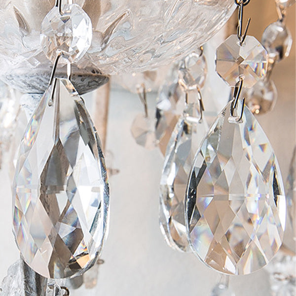 Branch Candelabra Crystal Iron 3-Light Wall Sconce Lamp