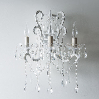 Branch Candelabra Crystal Iron 3-Light Wall Sconce Lamp