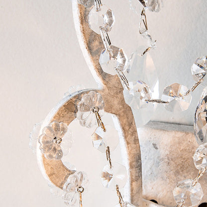 Branch Candelabra Crystal Iron 3-Light Wall Sconce Lamp