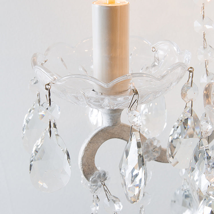 Branch Candelabra Crystal Iron 3-Light Wall Sconce Lamp