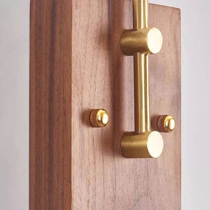 Round Frame Wood Base Glass Shade 1-Light Wall Sconce Lamp
