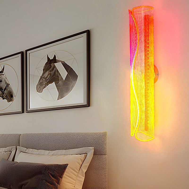 Cylindrical Iron Aluminum Acrylic LED Wall Sconce Lamp