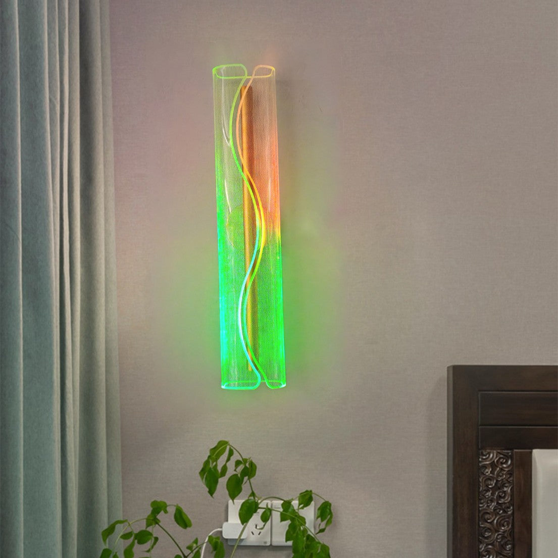 Cylindrical Iron Aluminum Acrylic LED Wall Sconce Lamp
