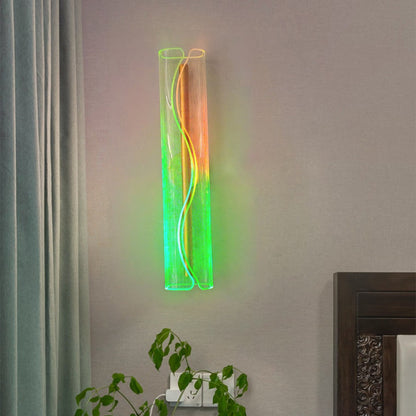 Cylindrical Iron Aluminum Acrylic LED Wall Sconce Lamp