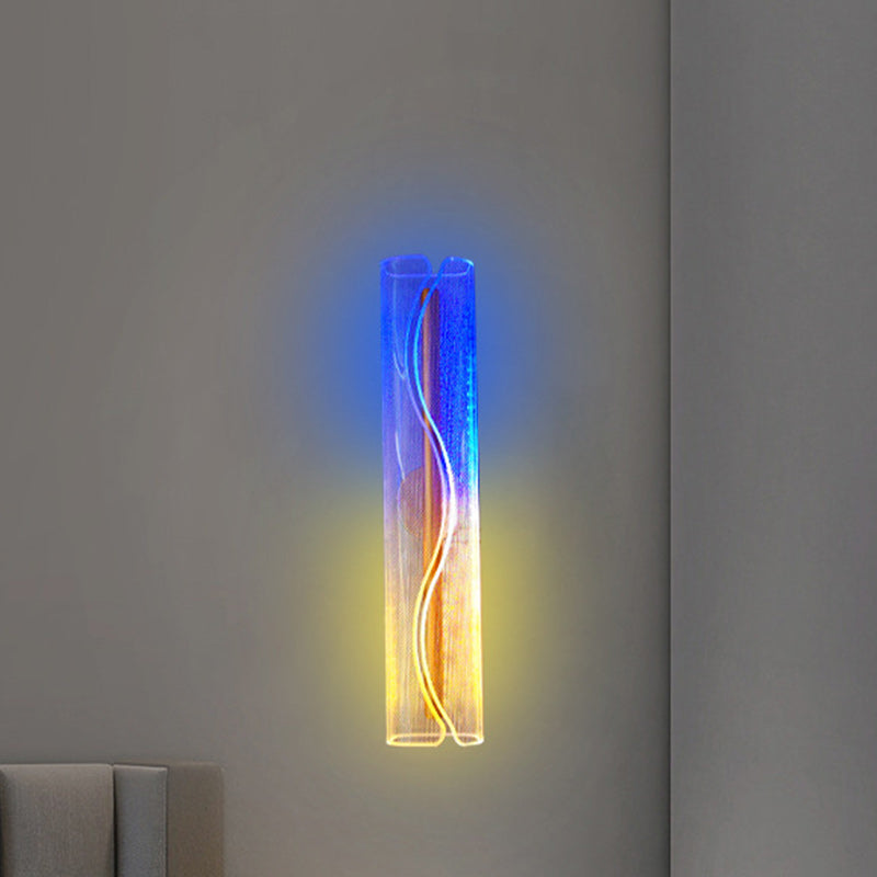 Cylindrical Iron Aluminum Acrylic LED Wall Sconce Lamp