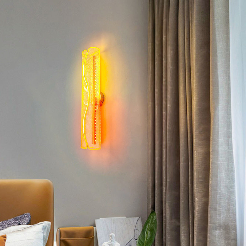 Cylindrical Iron Aluminum Acrylic LED Wall Sconce Lamp