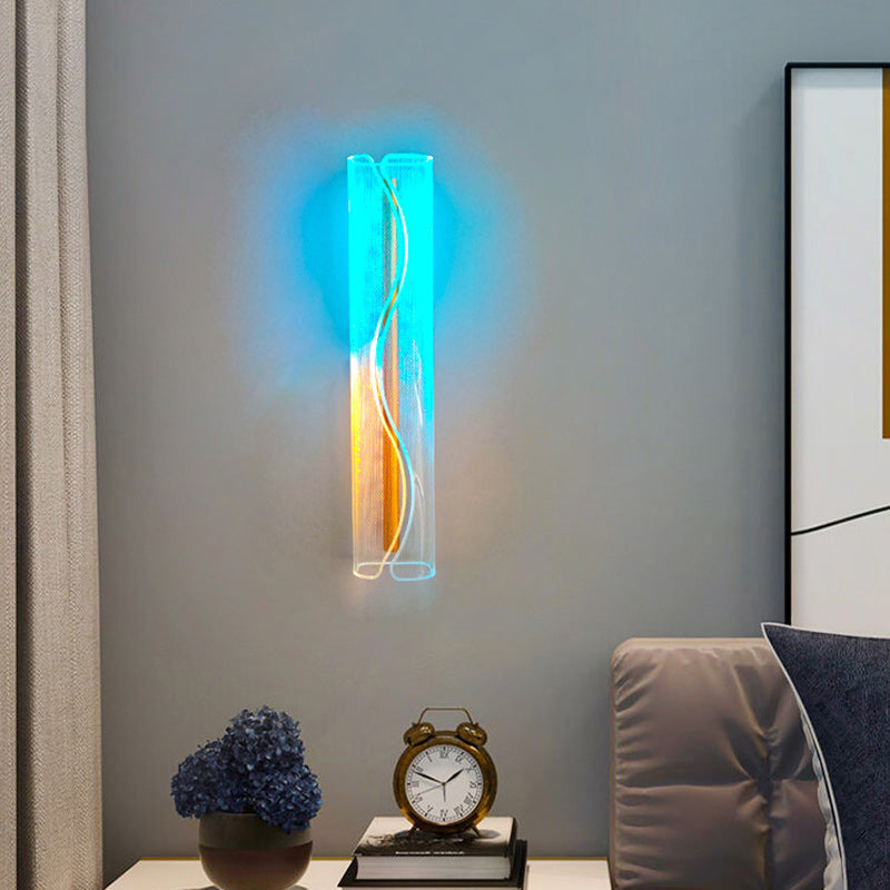 Cylindrical Iron Aluminum Acrylic LED Wall Sconce Lamp