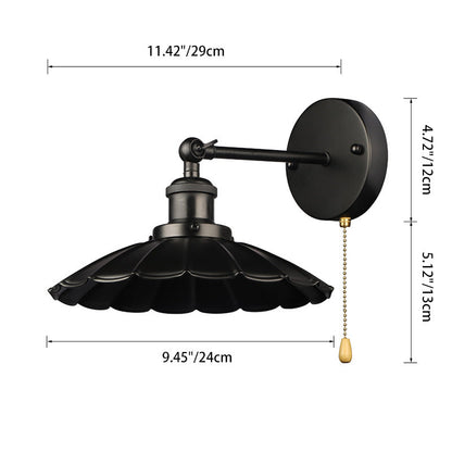 Traditional Round Petal Iron 1-Light Wall Sconce Lamp