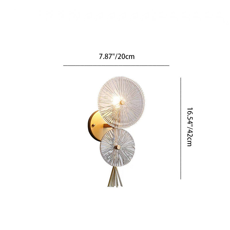 Double Round Hardware Frame Glass 1-Light Wall Sconce Lamp