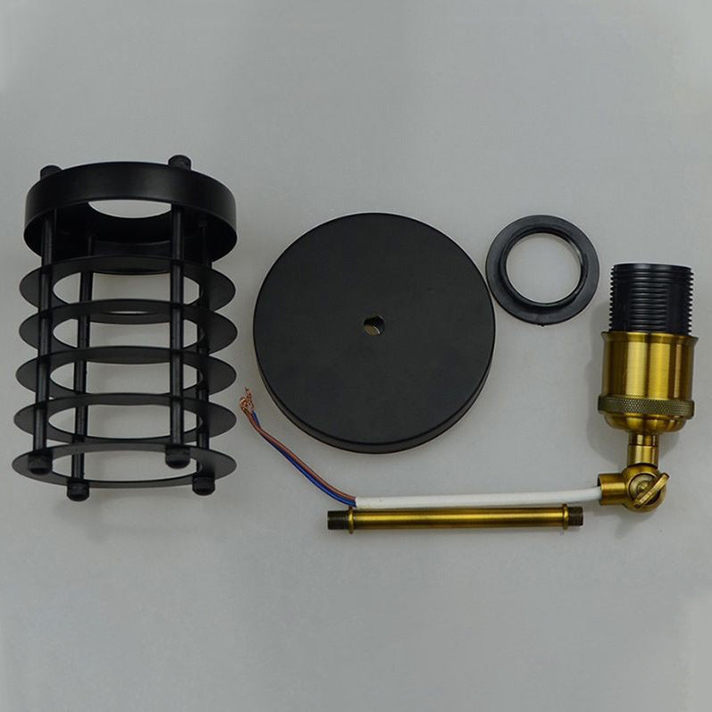 Cylinder Hollowed Out Iron 1-Light Wall Sconce Lamp