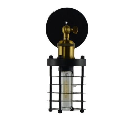 Cylinder Hollowed Out Iron 1-Light Wall Sconce Lamp