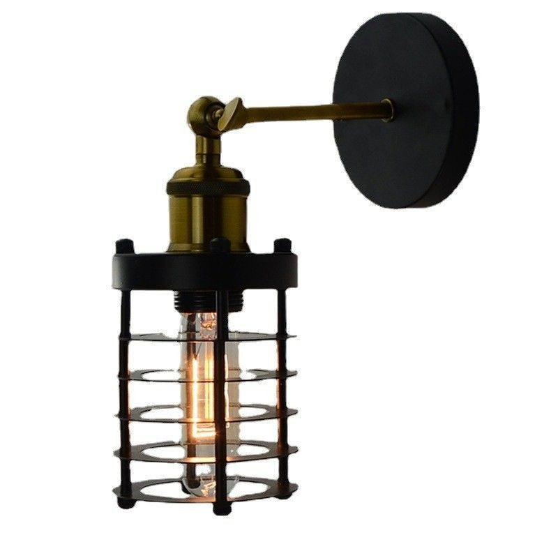 Cylinder Hollowed Out Iron 1-Light Wall Sconce Lamp