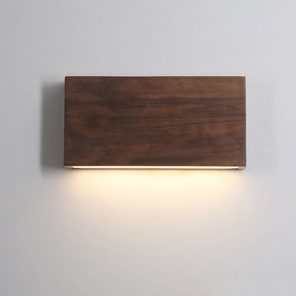 Japanese Rectangle Wood Acrylic LED Wall Sconce Lamp