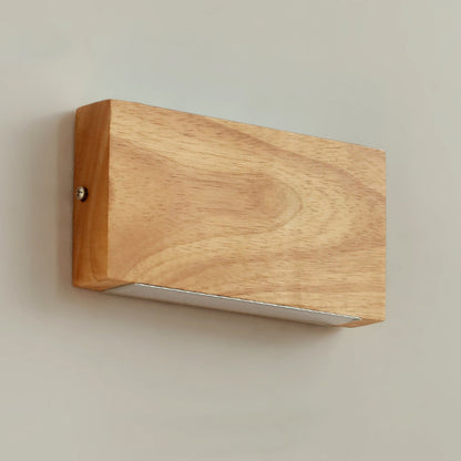Japanese Rectangle Wood Acrylic LED Wall Sconce Lamp