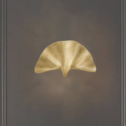 Luxury Ginkgo Leaf All Copper 1-Light Wall Sconce Lamp