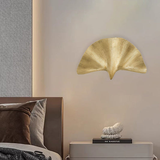 Luxury Ginkgo Leaf All Copper 1-Light Wall Sconce Lamp