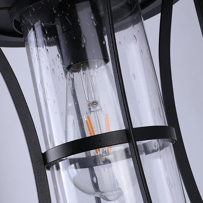 Chinese Hardware Frame Glass Shade 1-Light Wall Sconce Lamp
