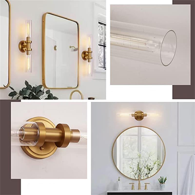 Cylinder Iron Shade 2-Light Vanity Light Wall Sconce Lamp