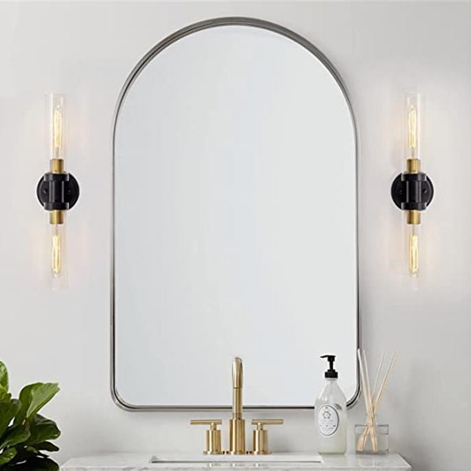 Cylinder Iron Shade 2-Light Vanity Light Wall Sconce Lamp