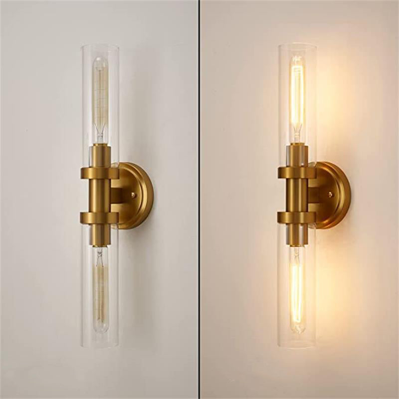 Cylinder Iron Shade 2-Light Vanity Light Wall Sconce Lamp