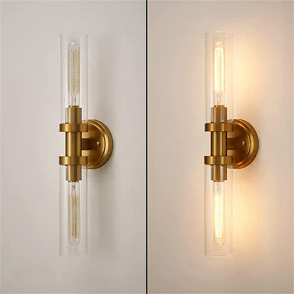 Cylinder Iron Shade 2-Light Vanity Light Wall Sconce Lamp