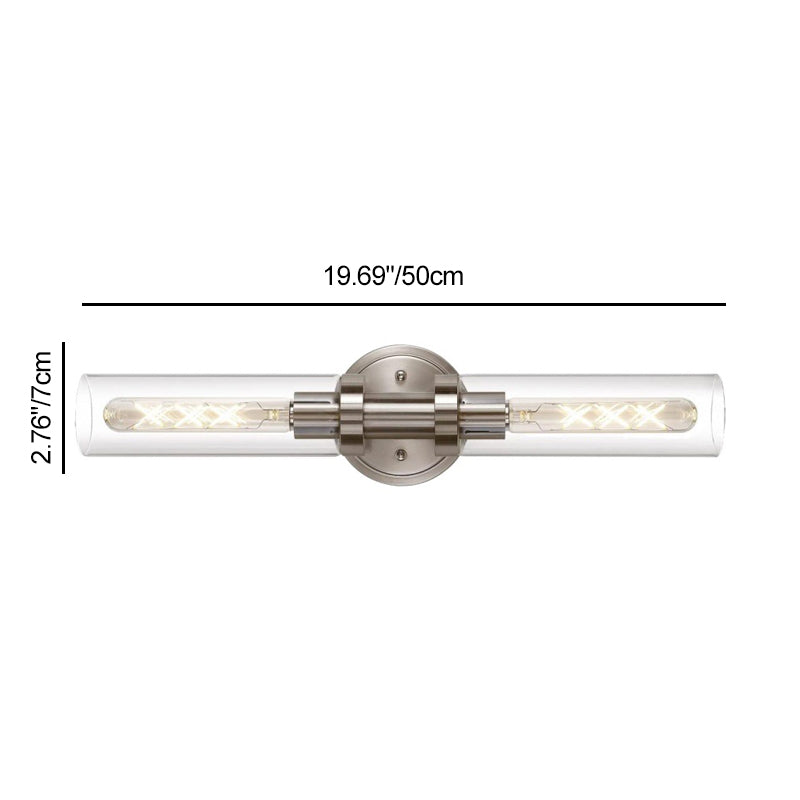 Cylinder Iron Shade 2-Light Vanity Light Wall Sconce Lamp
