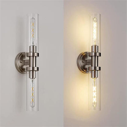 Cylinder Iron Shade 2-Light Vanity Light Wall Sconce Lamp