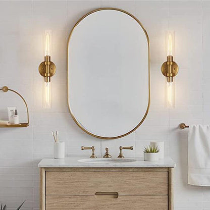 Cylinder Iron Shade 2-Light Vanity Light Wall Sconce Lamp