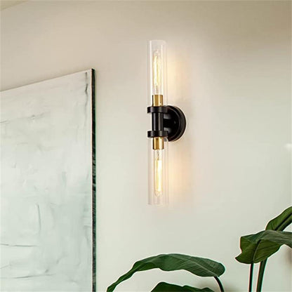 Cylinder Iron Shade 2-Light Vanity Light Wall Sconce Lamp