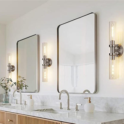 Cylinder Iron Shade 2-Light Vanity Light Wall Sconce Lamp