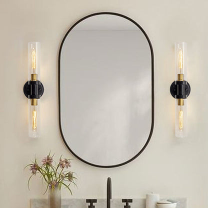 Cylinder Iron Shade 2-Light Vanity Light Wall Sconce Lamp