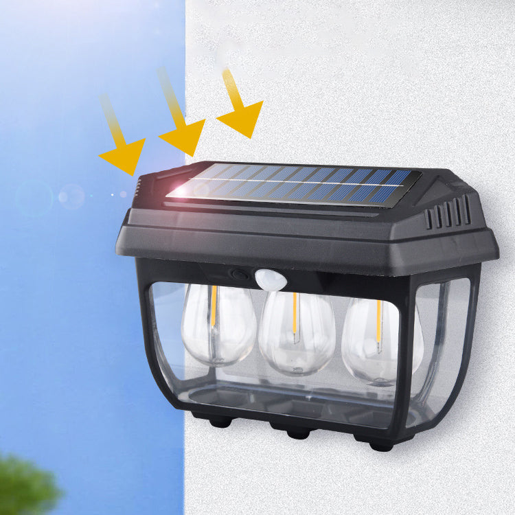 Solar Rectangular Iron Glass LED Wall Sconce Lamp